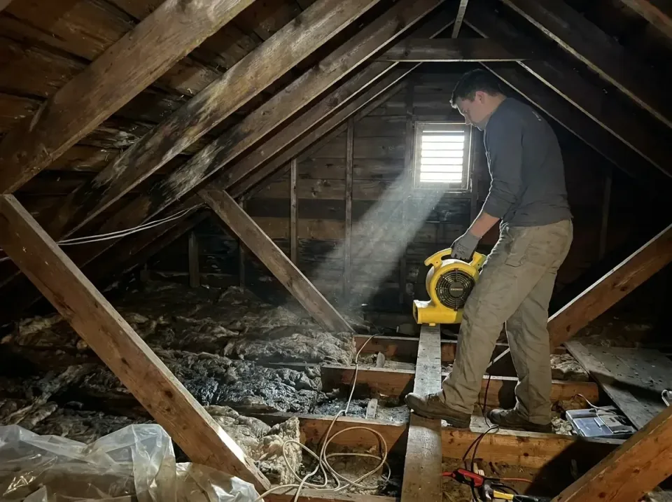 attic-water-damage-drying-proc-007 — frequently asked questions, Emergency Water Extraction & 24/7 Flood Response in Doffing…